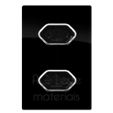 Conjunto Tomada Dupla 10A 4x2 - Novara Especiais Preto Brilhante Cromado